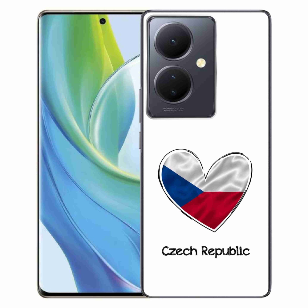 Gél borító mmCase a Vivo V29 Lite 5G-n - szív zászló fehér háttérrel