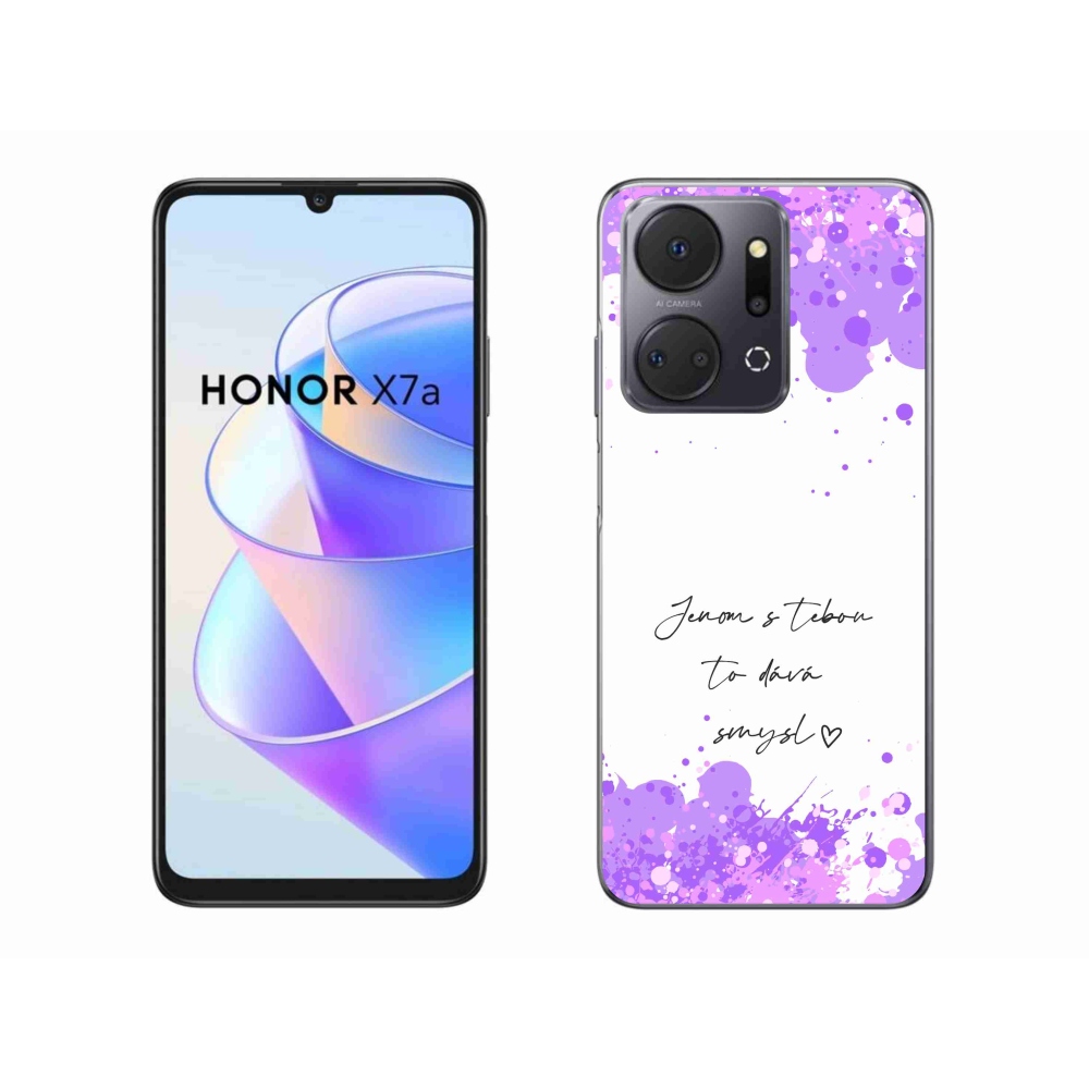 Gél borító mmCase a Honor X7a számára - szerelmes szöveg fehér háttérrel