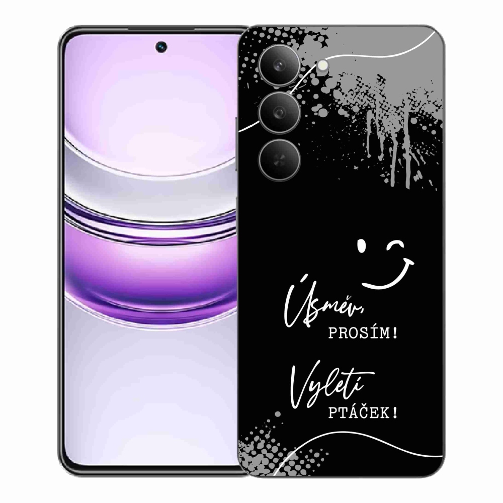 Gél borító mmCase a Realme 14x 5G készülékhez - vicces szöveg 4 fekete háttér