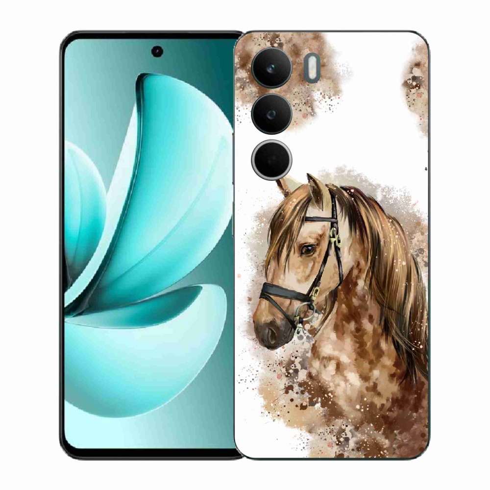 Zselés borító mmCase a Realme C71 készülékhez - barna rajzfilm ló