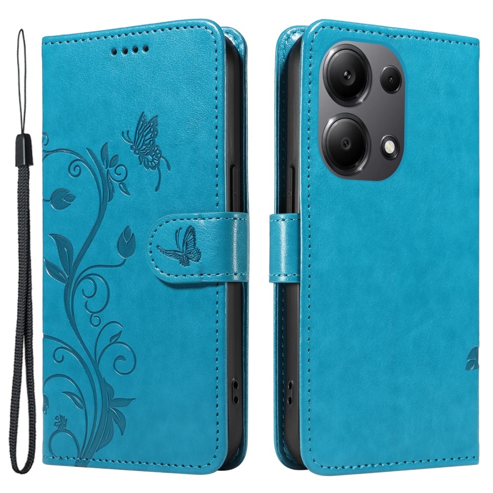 Virágok könyv tok Xiaomi Redmi Note 13 Pro 4G/Poco M6 Pro - kék