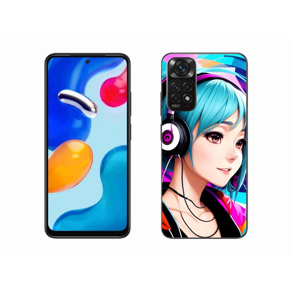 Gél borítás mmCase a Xiaomi Redmi Note 11 4G - lány fejhallgatóval