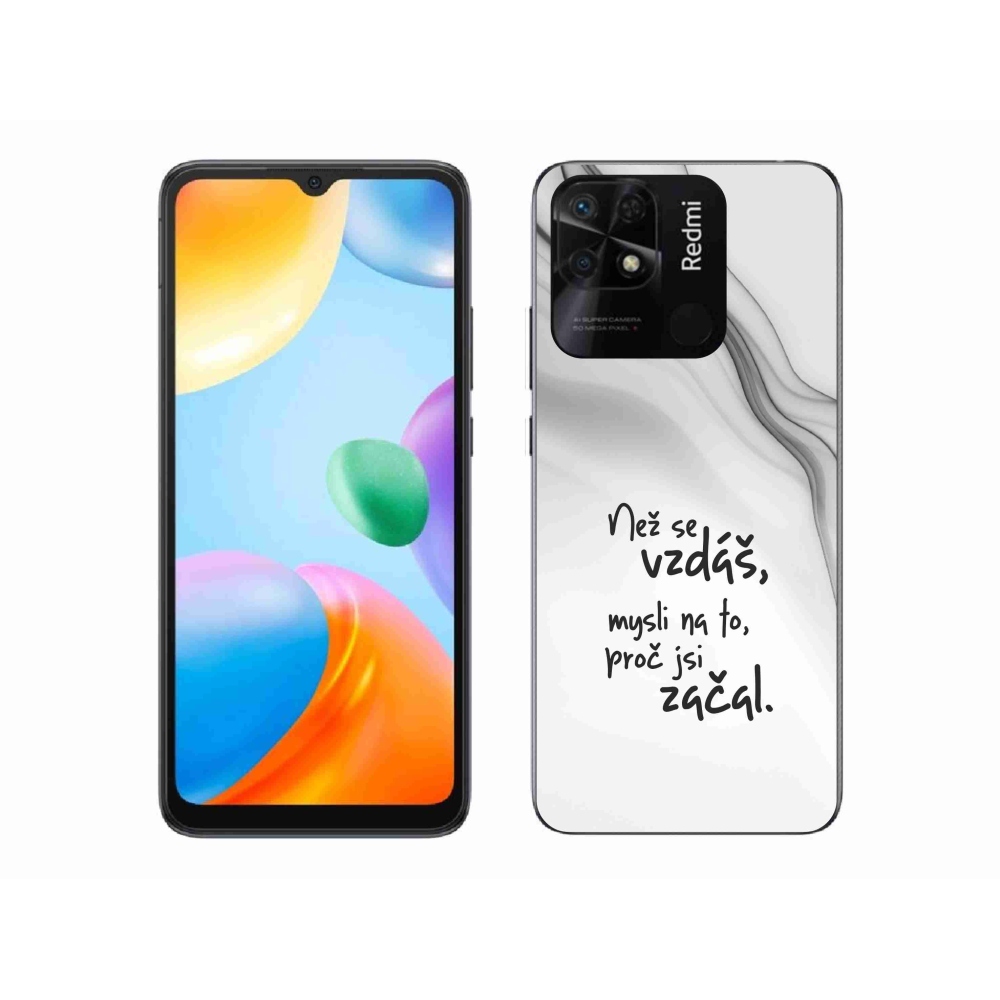 Gél borítás mmCase a Xiaomi Redmi 10C-hez - idézet 2 fehér háttér