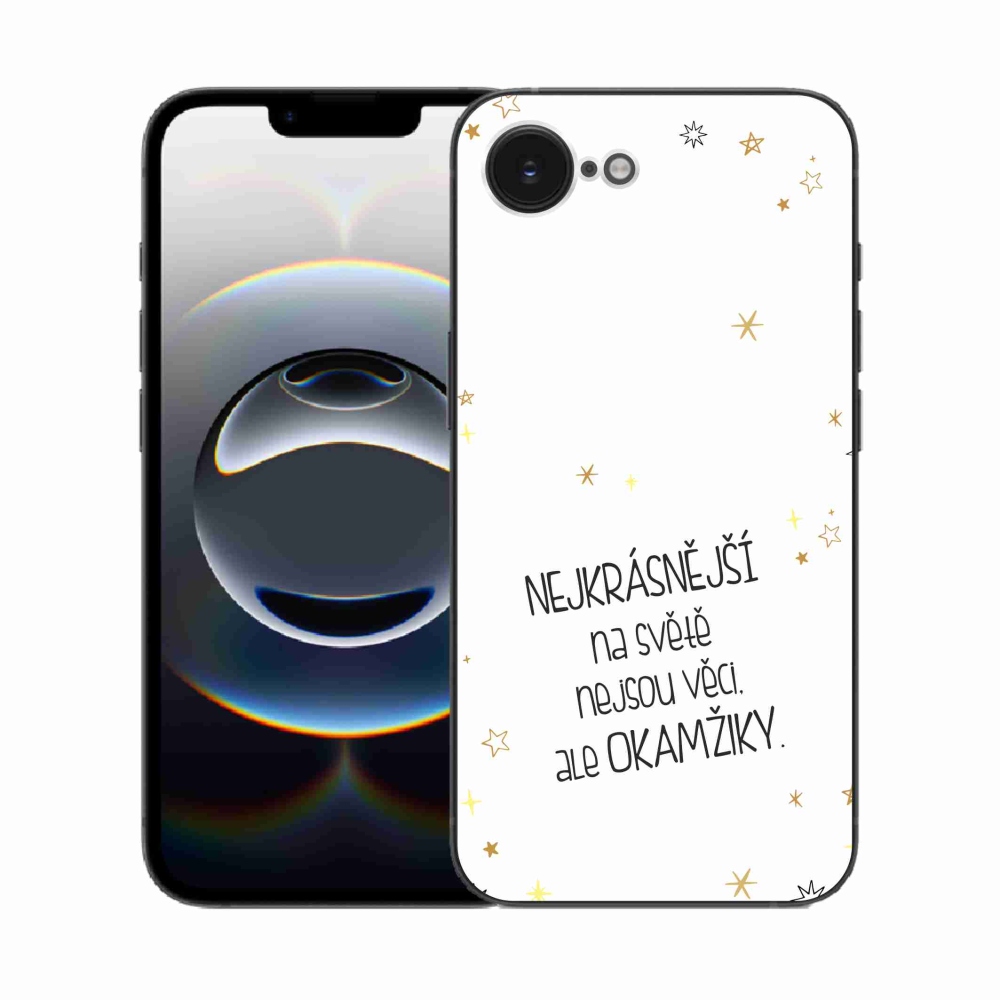 Gél borítás mmCase iPhone 16e készülékhez - idézet 4 fehér háttér