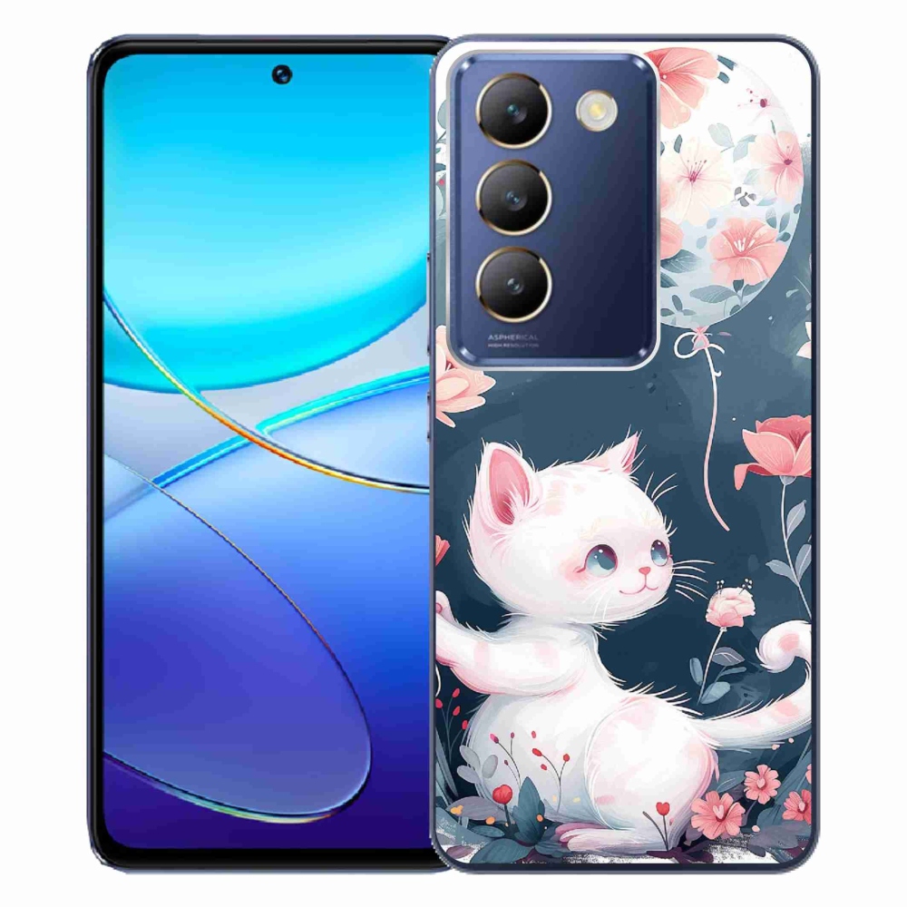 Gél borítás mmCase a Vivo V40 SE 4G/5G készülékhez - cica lufival