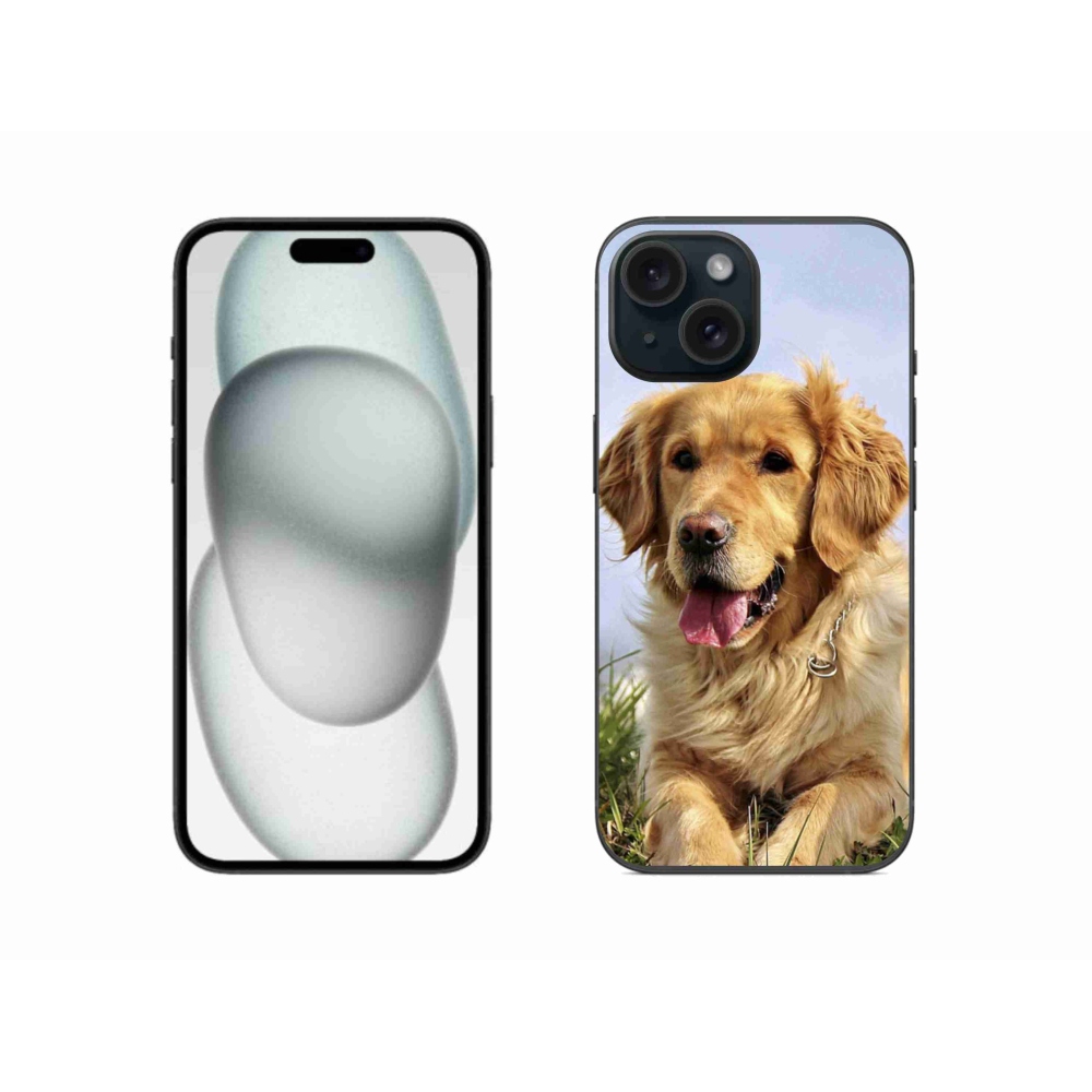 Gél tok mmCase iPhone 15 készülékhez - arany retriever