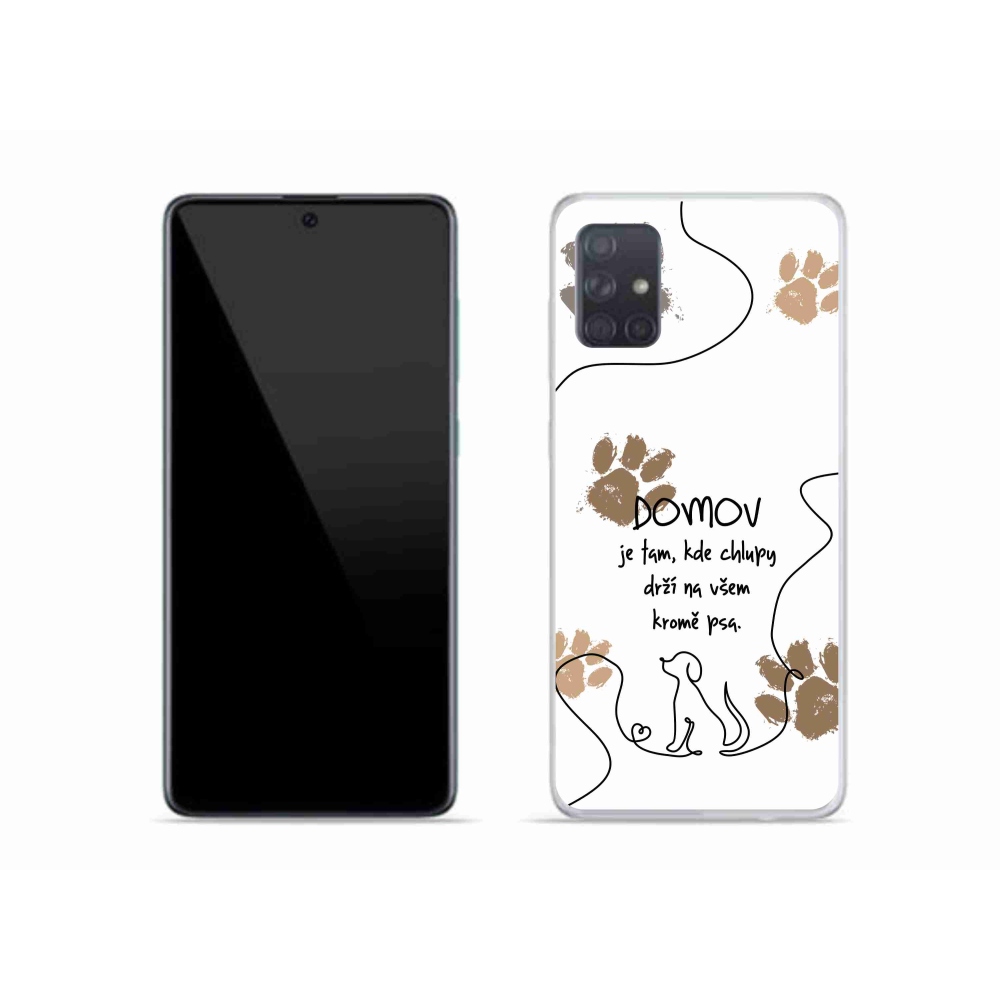 Gél borítás mmCase Samsung Galaxy A51 készülékhez - kutya motívum fehér háttérrel