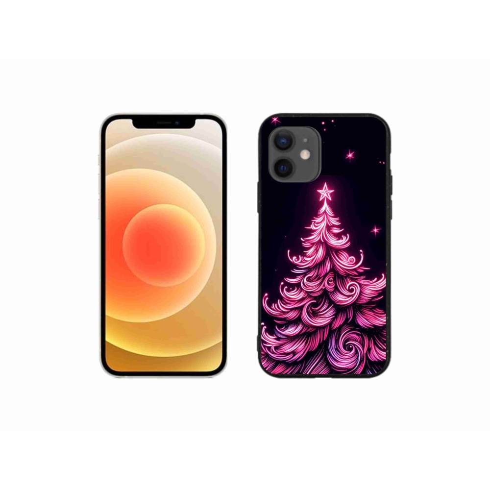 Gél borítás mmCase iPhone 12 mini készülékhez - neon karácsonyfa 2