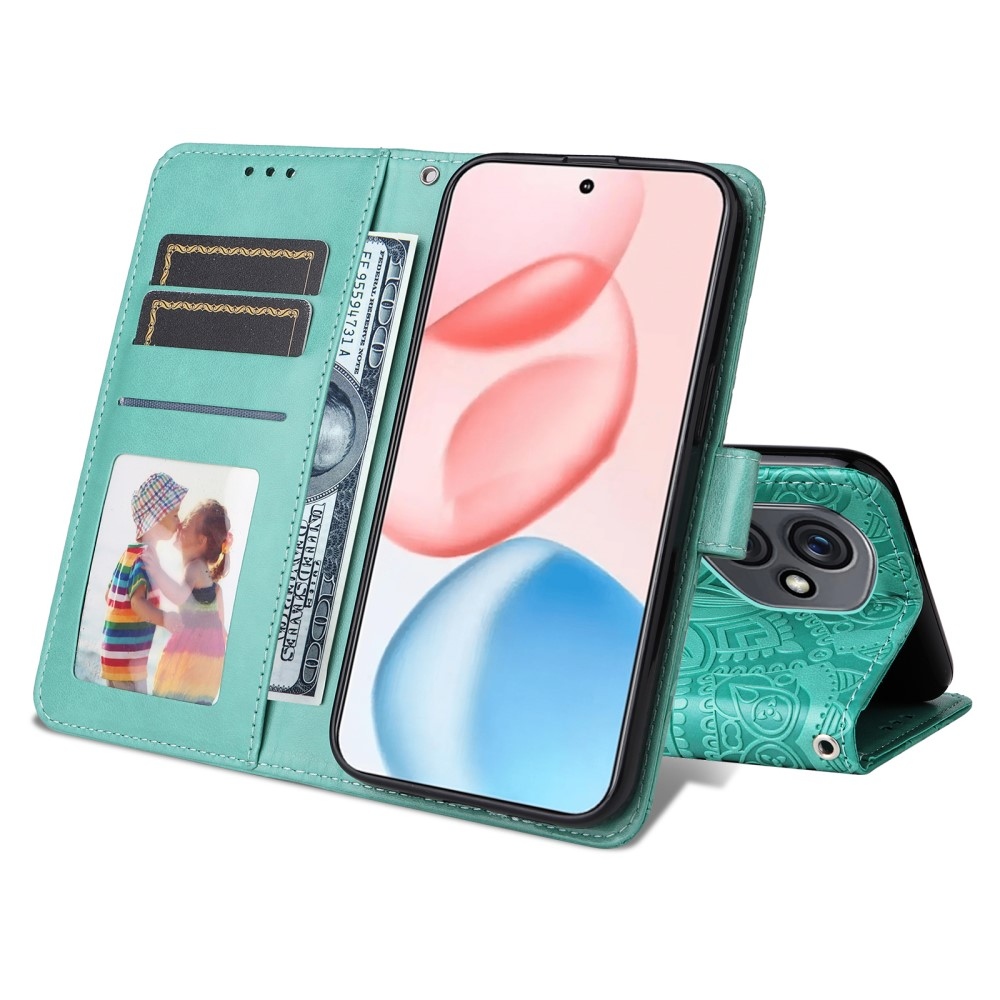 Napraforgó könyvtáska Honor 400-hoz - teal színű