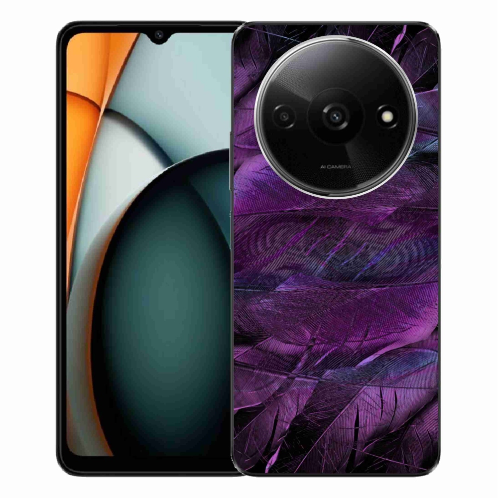 Gél borítás mmCase a Xiaomi Redmi A3-hoz - lila tollak
