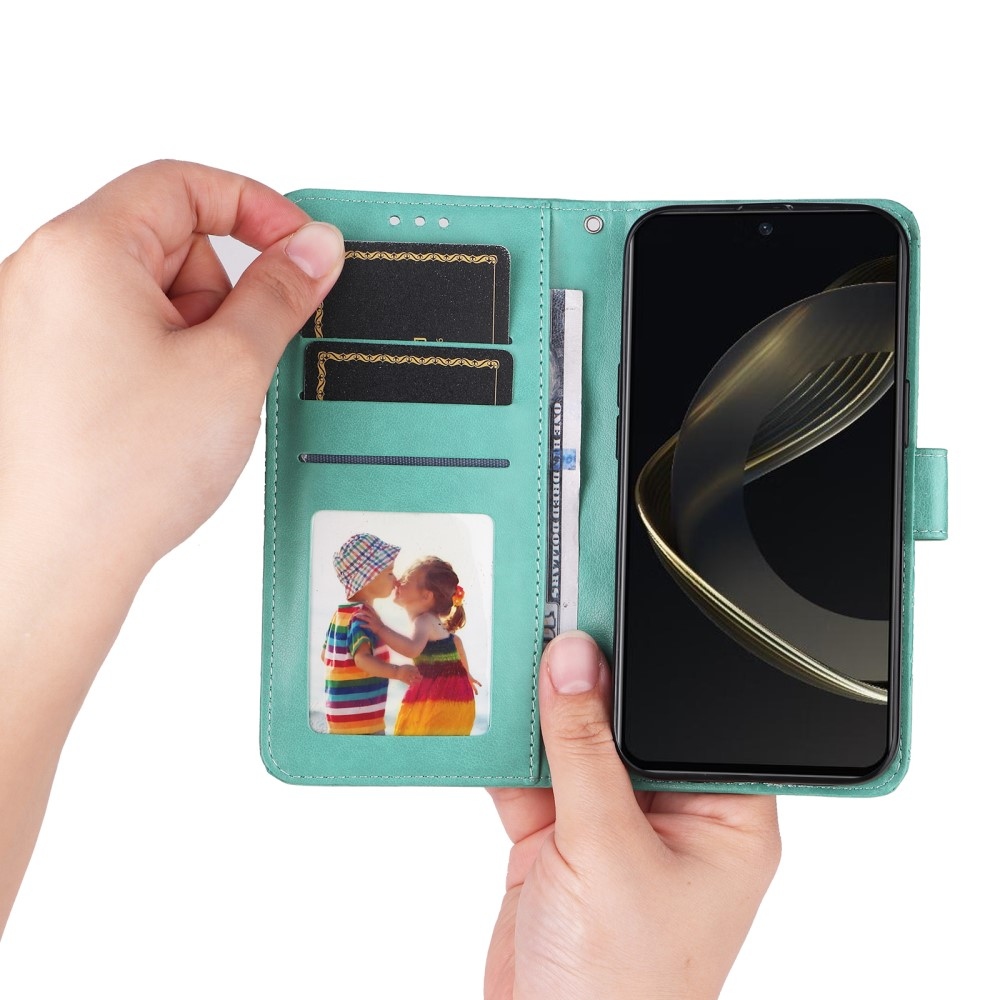 Napraforgó könyvtáska Huawei Nova 12 SE-hez - teáskék színben