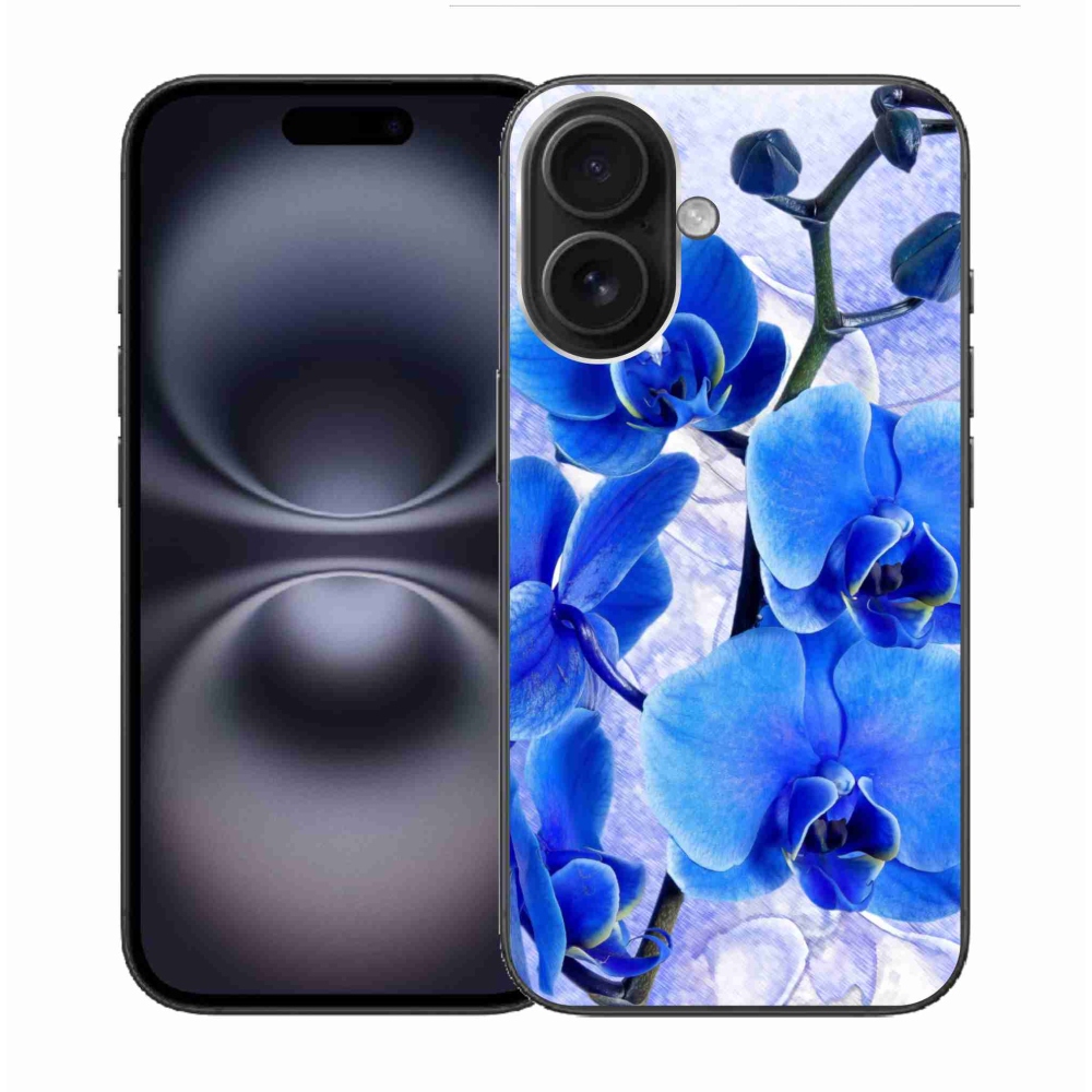 Zselés borítás mmCase iPhone 16 készülékhez - kék virágok