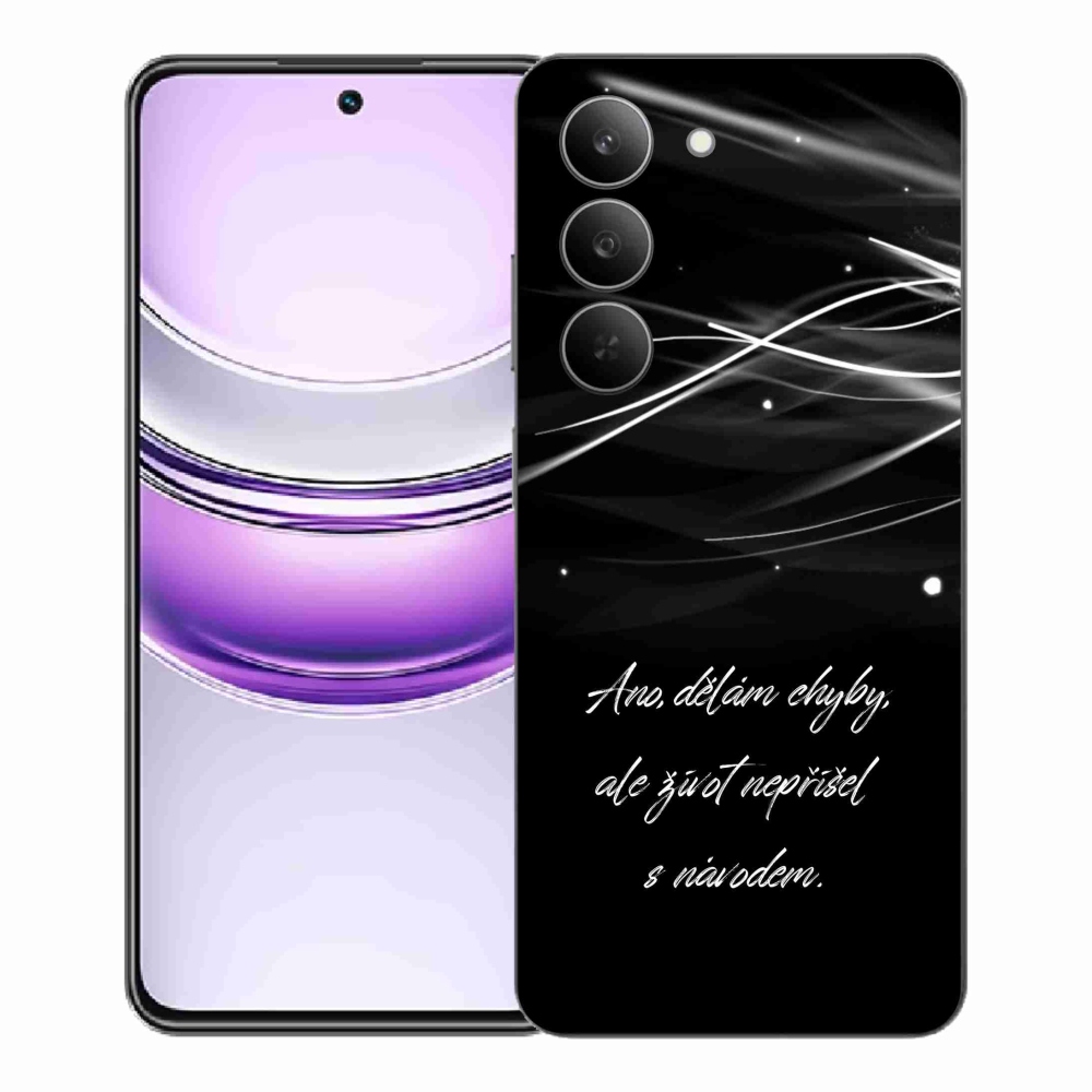 Gél borítás mmCase a Realme 14x 5G-n - idézem fekete háttérrel