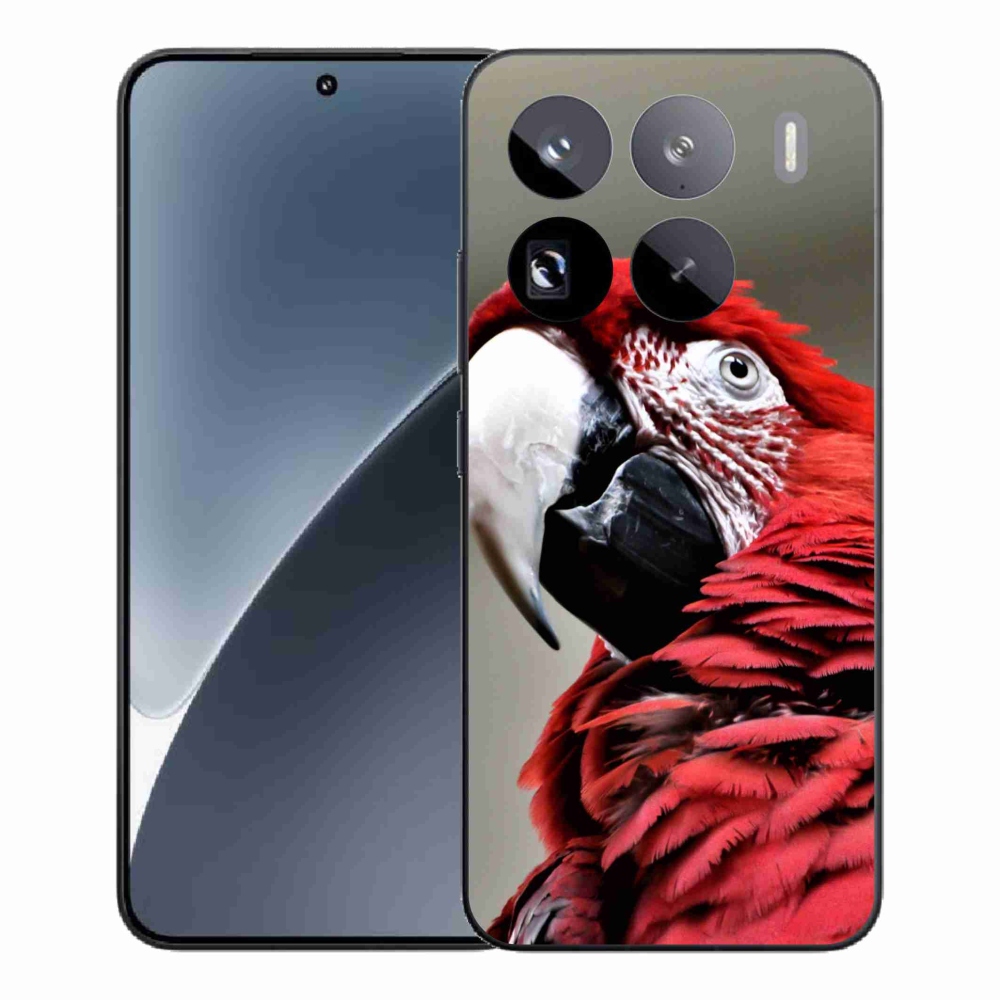 Gél borítás mmCase a Xiaomi 15 Pro-hoz - papagáj ara piros