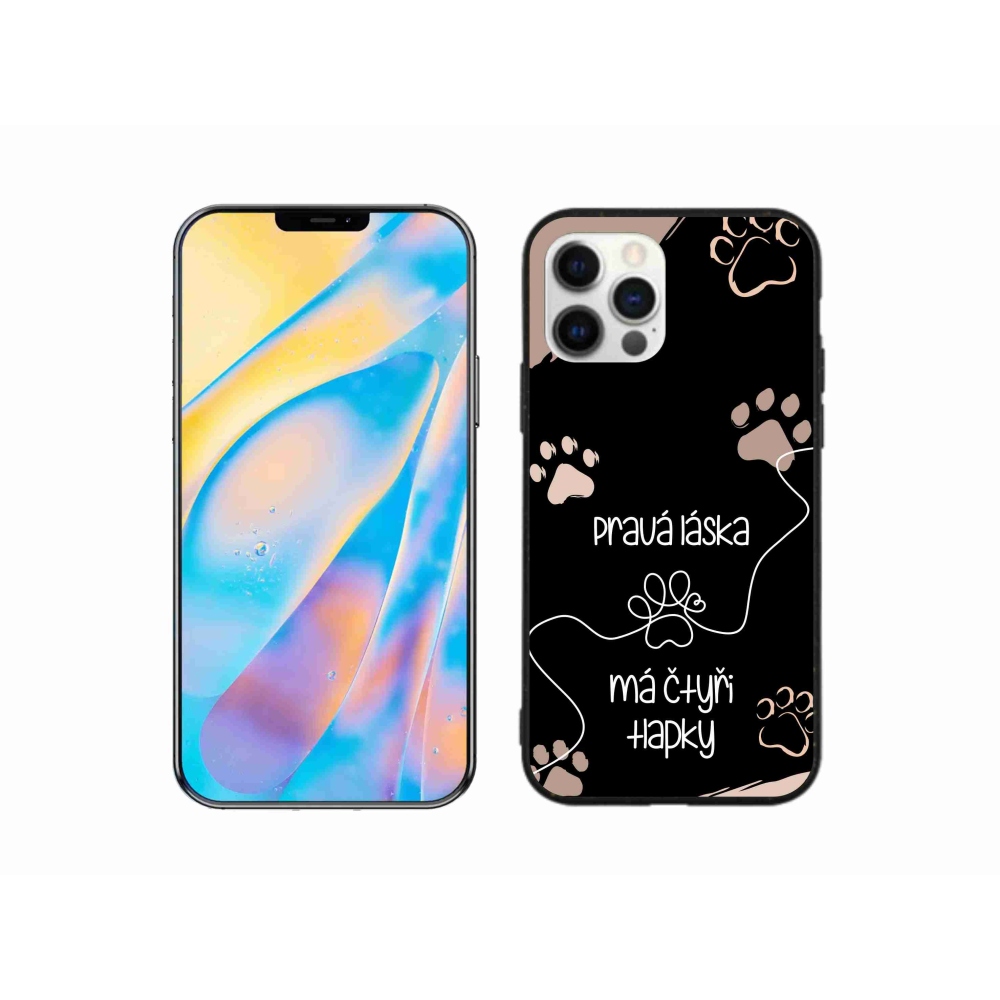 Gél borítás mmCase iPhone 12 Pro készülékhez - kutyamotívum 1 fekete háttér