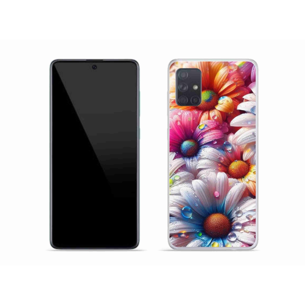 Gél védőhuzat mmCase Samsung Galaxy A51 készülékhez - színes margaréták