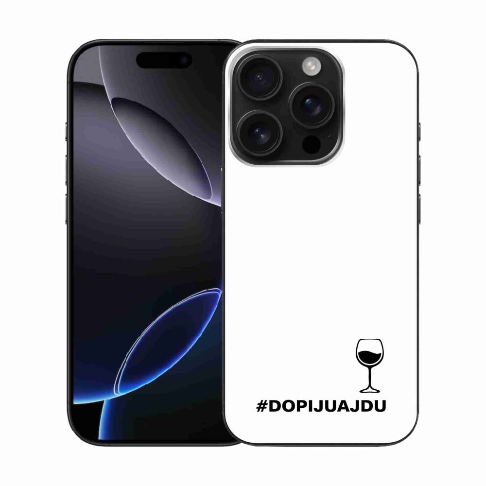 Gél borítás mmCase iPhone 16 Pro készülékhez - bor motívum fehér háttér