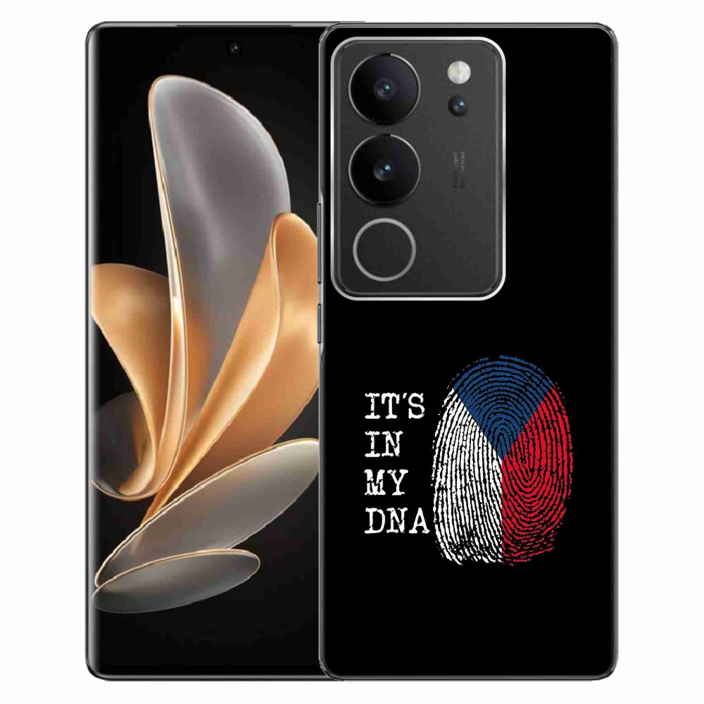 Gél borító mmCase a Vivo V29 5G - zászló ujjlenyomat fekete háttérrel