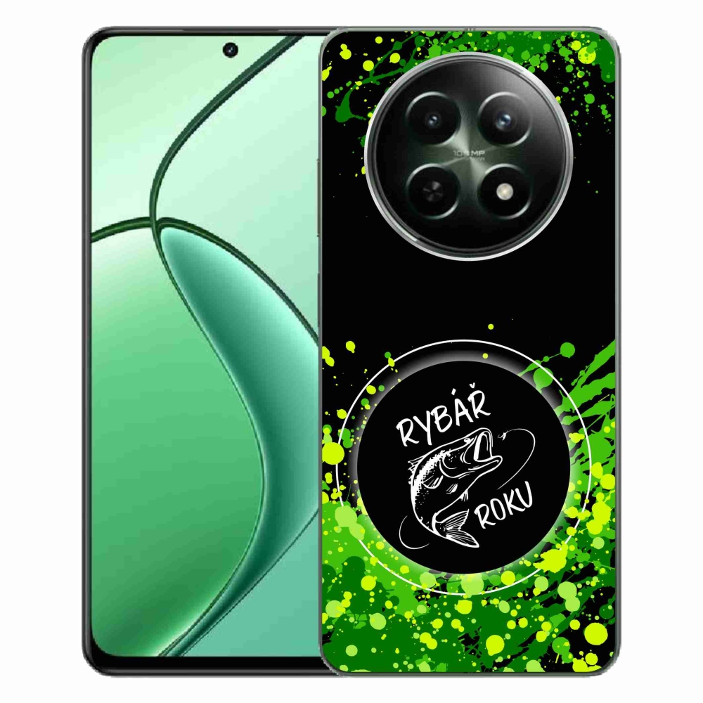 Gél borító mmCase a Realme 12 5G/12x 5G-n - az év halászának fekete háttere