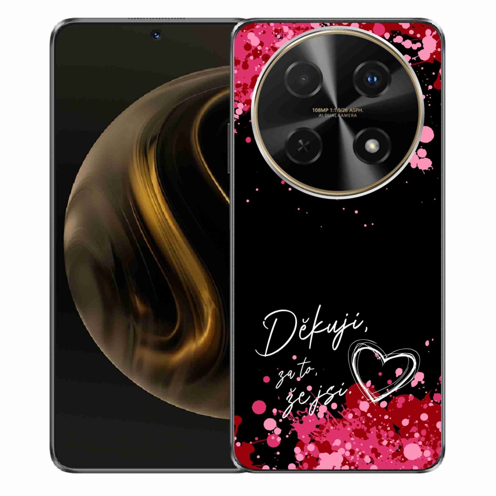 Gél borító mmCase a Huawei Nova 12i készülékre - szöveg szerelemben 2 fekete háttérrel