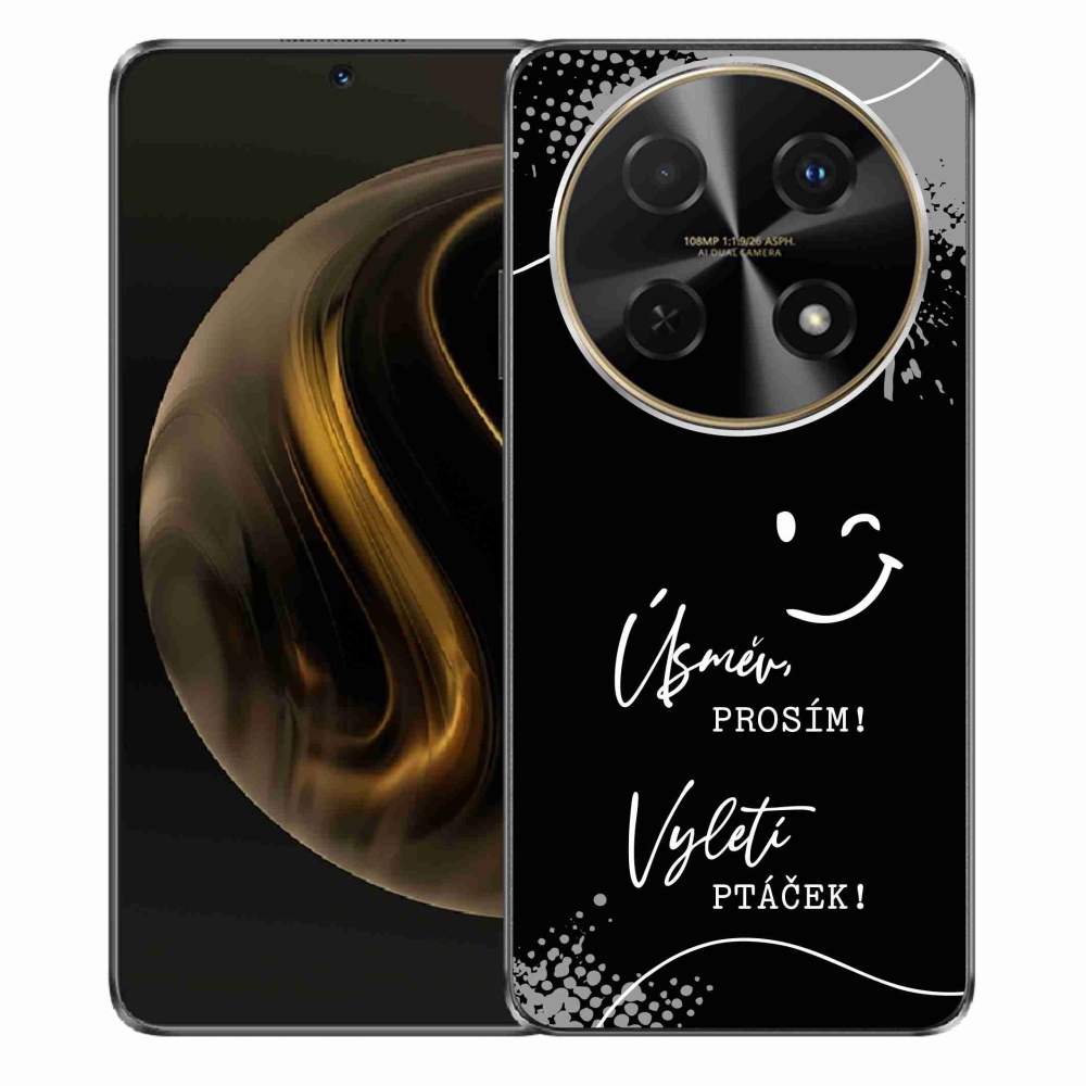 Gél borító mmCase a Huawei Nova 12i készülékhez - vicces szöveg 4 fekete háttérrel