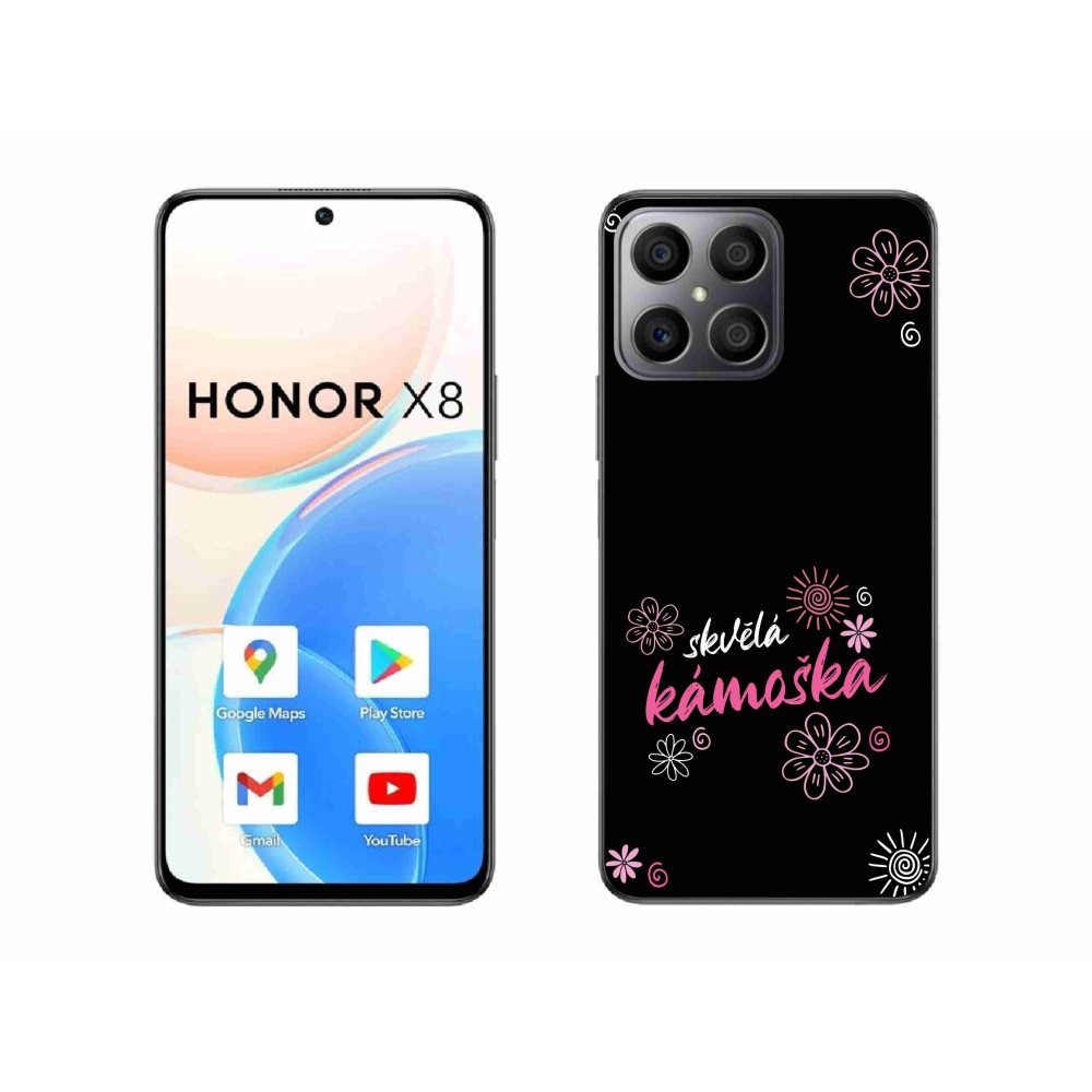 Gél borító mmCase a Honor X8 4G-n - nagyszerű haver fekete háttérrel