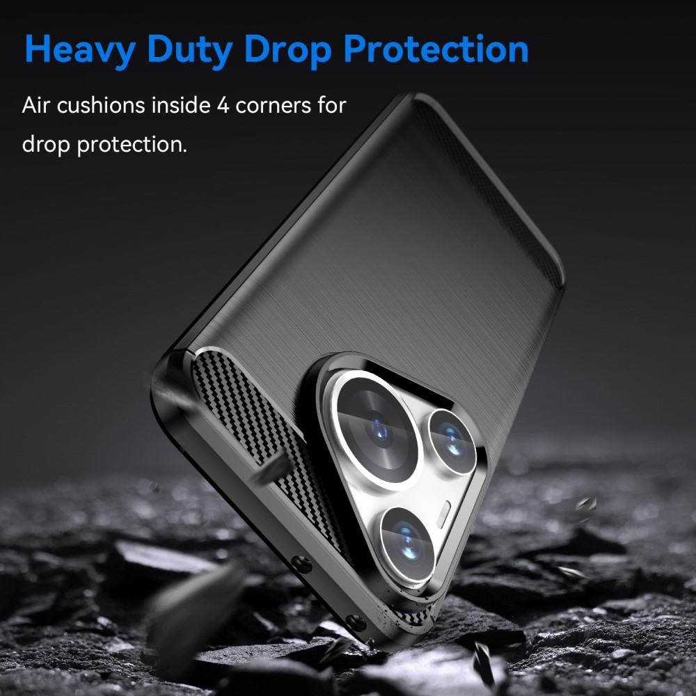 Szénálló zselés tok a Huawei Pura 70 Pro készülékhez - fekete