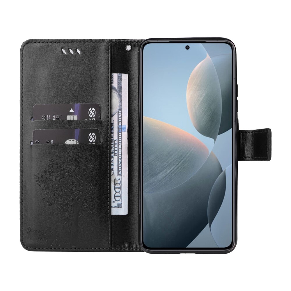 Fák könyv tok Xiaomi 14T-hez - fekete