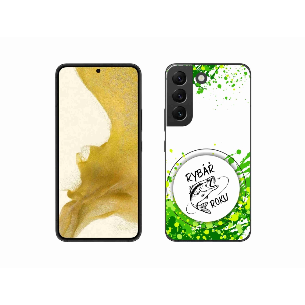 Gél borító mmCase Samsung Galaxy S22 5G - az év horgásza fehér háttérrel