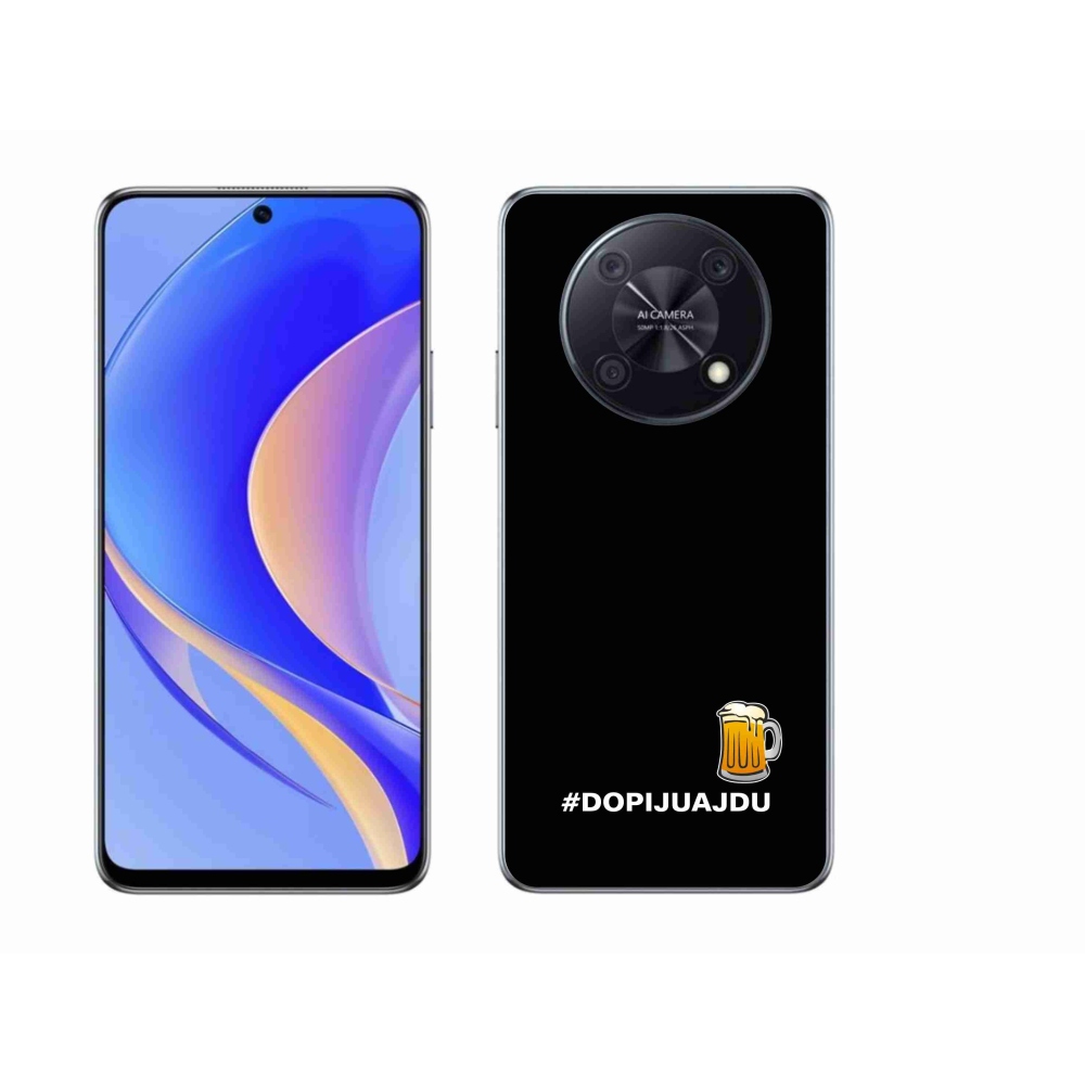 Gél borító mmCase a Huawei Nova Y90 - sör motívum 1 fekete háttérrel