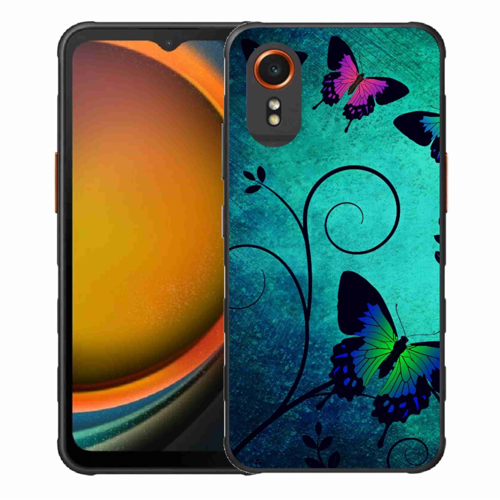 Gél borítás mmCase Samsung Galaxy Xcover 7 - színes pillangókhoz