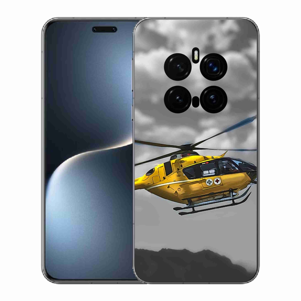 Zselés borítás mmCase Honor Magic 7 Pro 5G - sárga helikopterhez