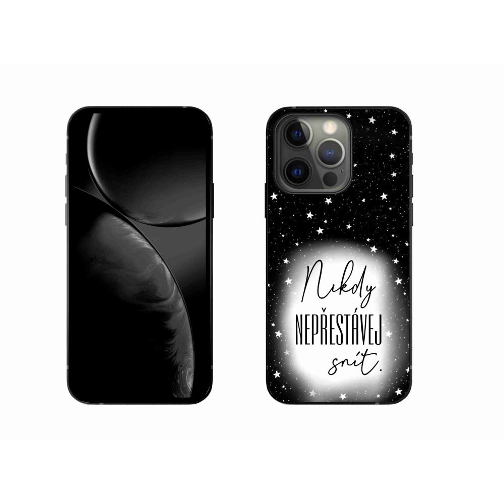 Gél borítás mmCase iPhone 13 Pro 6.1 készülékhez - Quote 1 fehér és fekete háttérrel