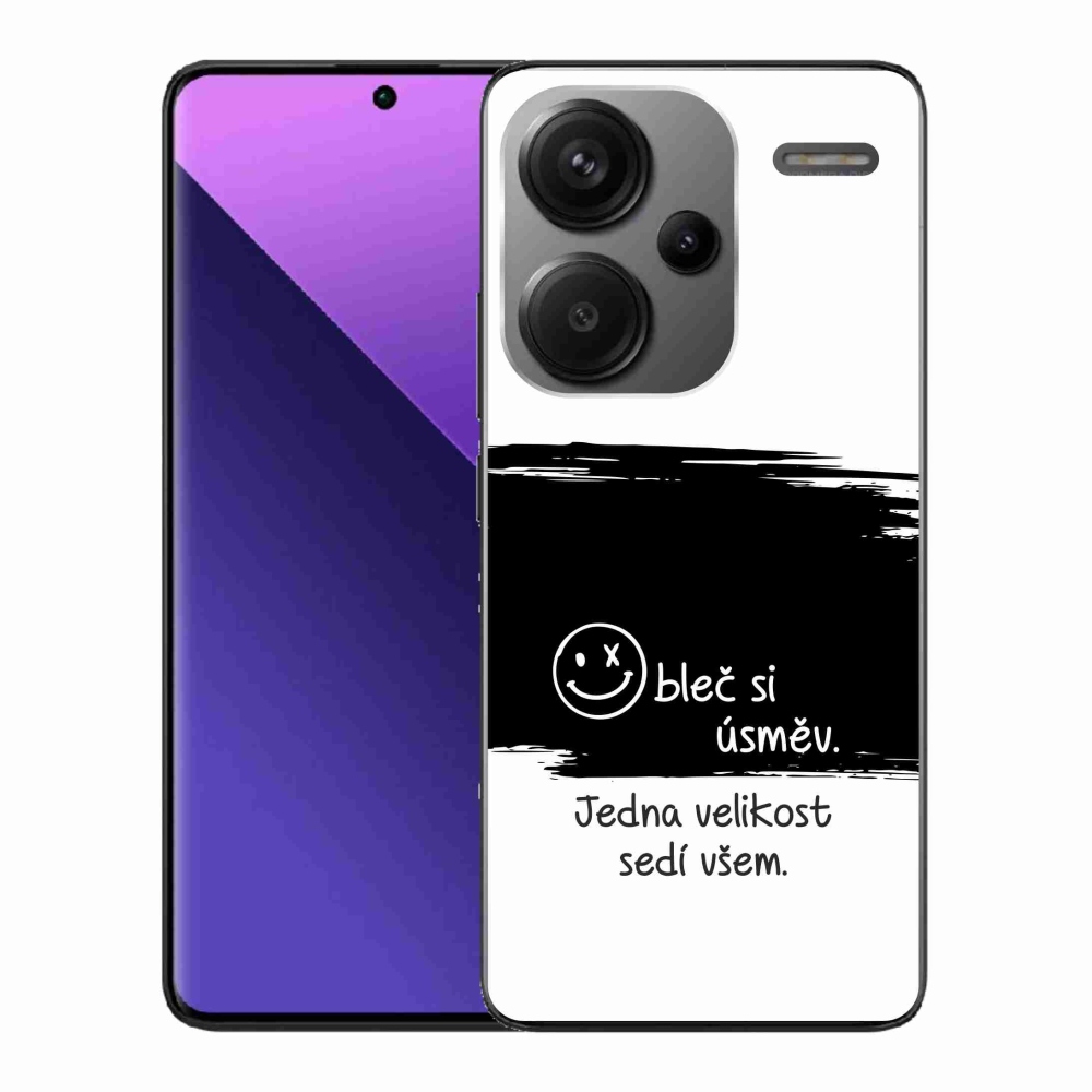 Gél borító mmCase a Xiaomi Redmi Note 13 Pro+ 5G számára - vicces szöveg 8 fekete és fehér háttérrel