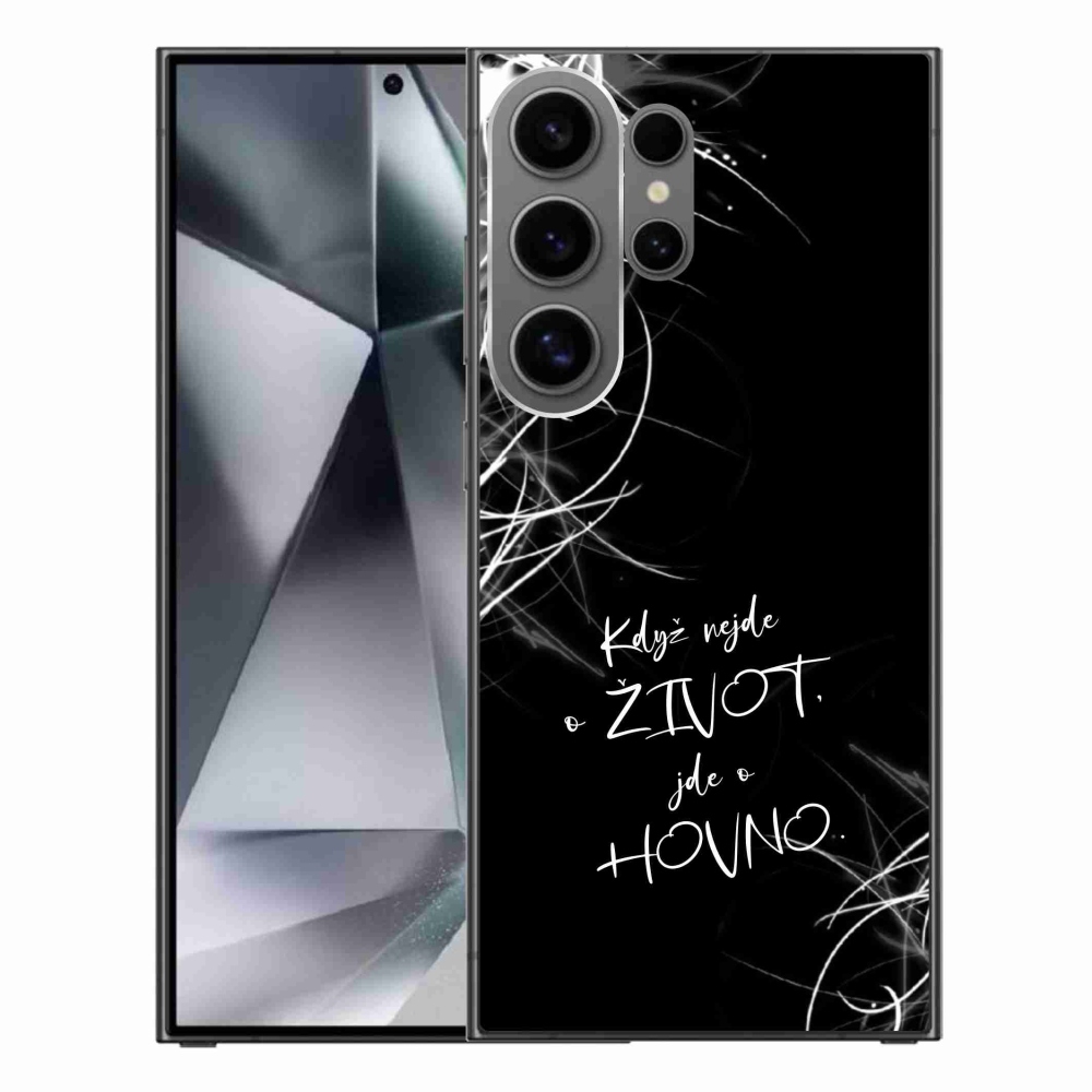 Gél borító mmCase Samsung Galaxy S24 Ultra készülékhez - vicces szöveg 16 fekete háttér