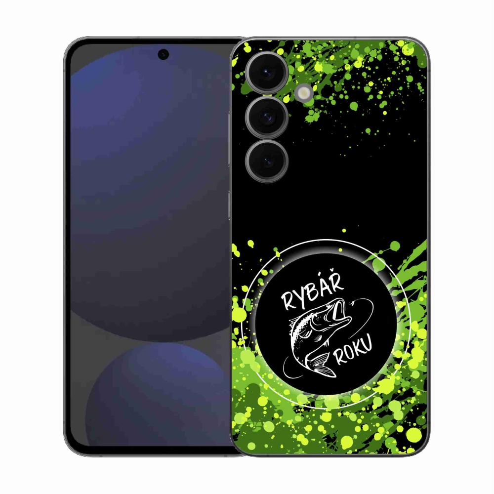 Zselés borítás mmCase Samsung Galaxy S25 FE - Az év horgásza fekete háttérrel