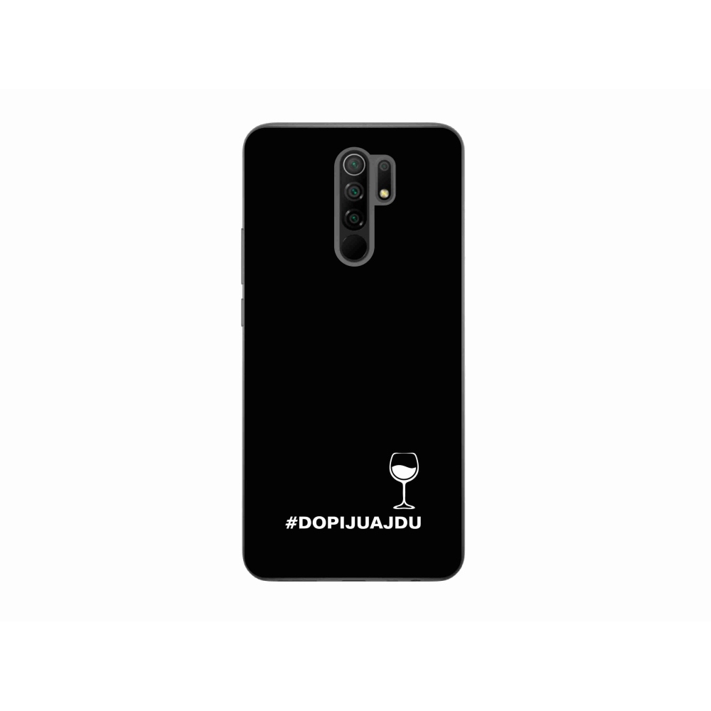 Gél borítás mmCase a Xiaomi Redmi 9-hez - bor motívum fekete háttérrel