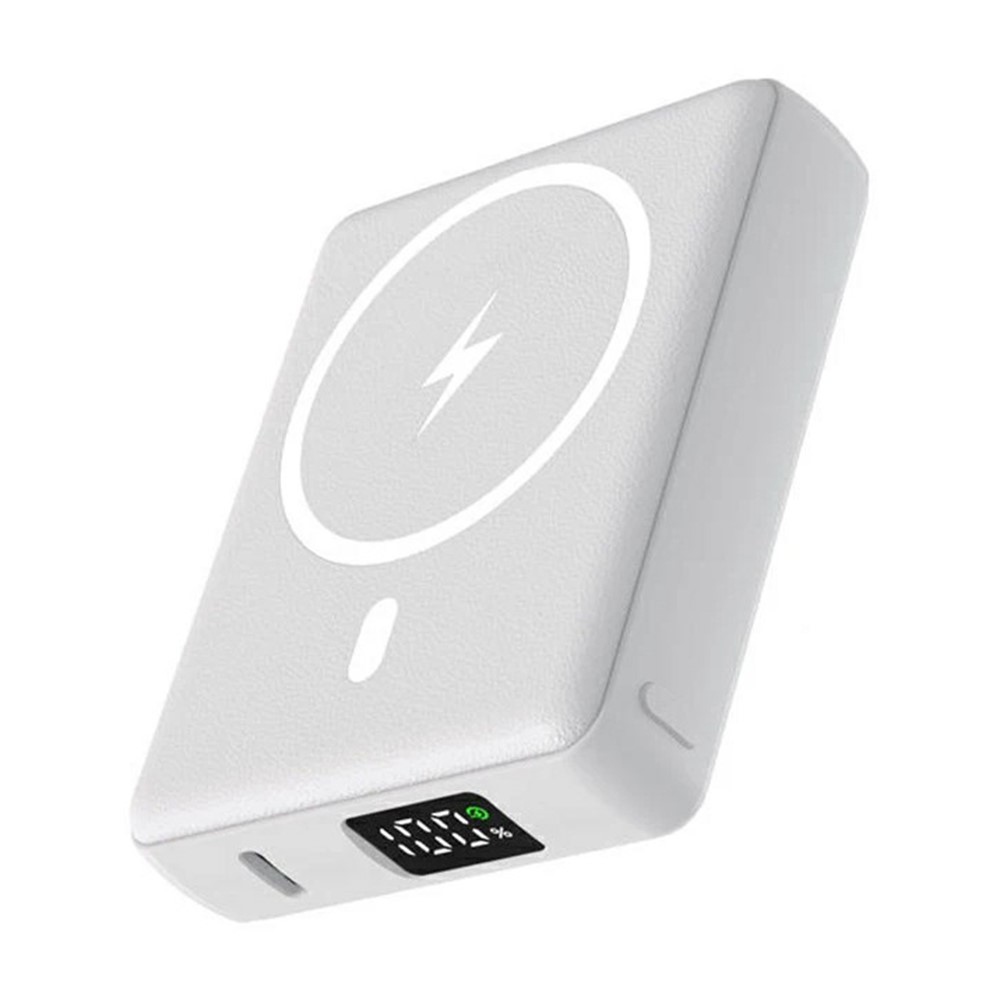 E42A Mágneses Külső Bank 10000 mAh Vezeték Nélküli Töltéssel - Fehér