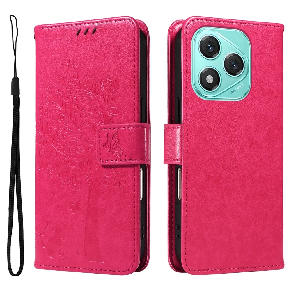 Fák könyvtáska a Honor 400 Lite-hoz - rózsaszínű