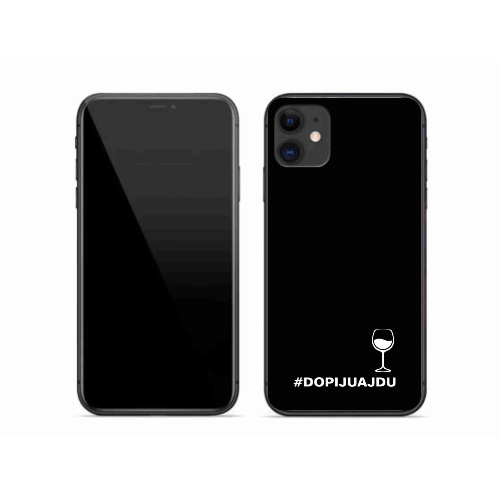 Gél borítás mmCase iPhone 11 készülékhez - bor motívum fekete háttér