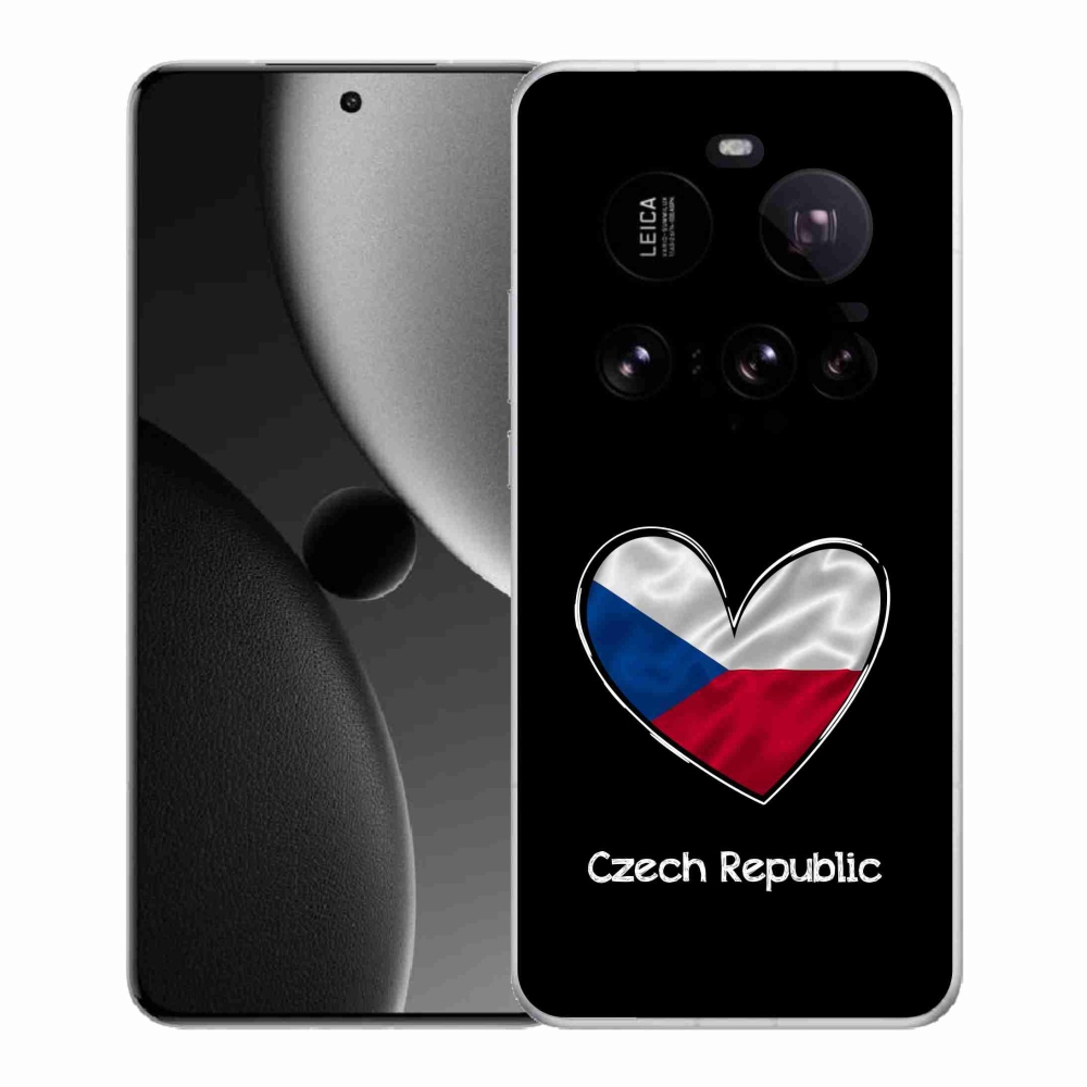 Gél borító mmCase a Xiaomi 15 Ultra - zászló szív fekete háttérrel