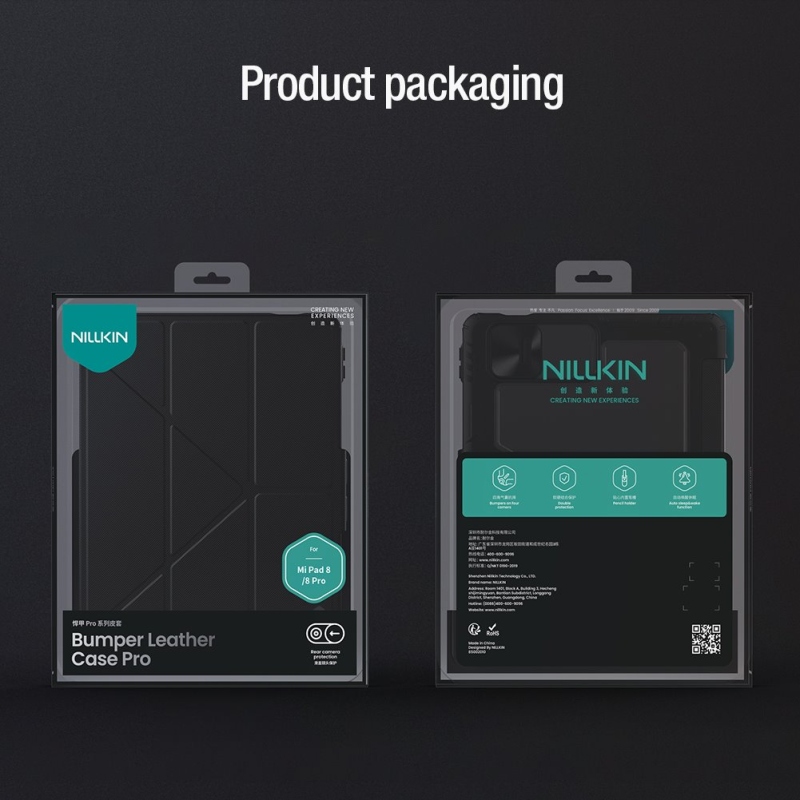 Nillkin Bumper PRO Védő állvány tok Multi-angle a Xiaomi Pad 8/8 Pro fekete színűhöz