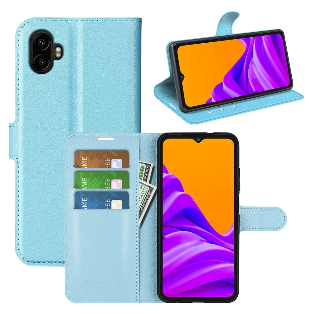 Litchi könyv tok Samsung Galaxy Xcover 7 Pro készülékhez - kék