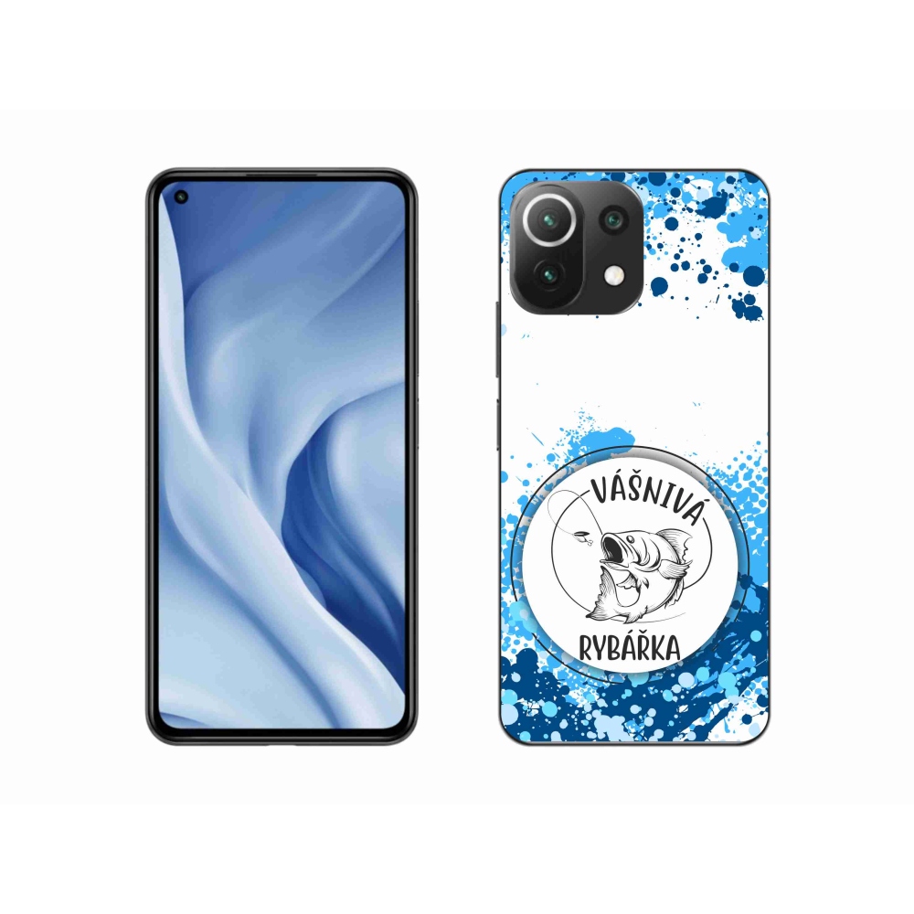 Gél borító mmCase a Xiaomi Mi 11 Lite 4G/5G-hez - szenvedélyes halász fehér háttérrel