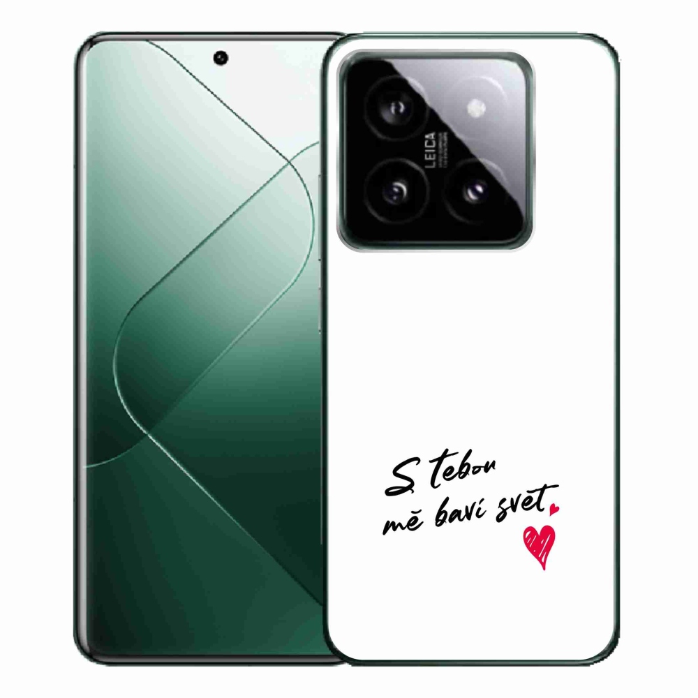 Gél borító mmCase a Xiaomi 14 Pro-hoz - szerelmes szöveg 1 fehér háttér