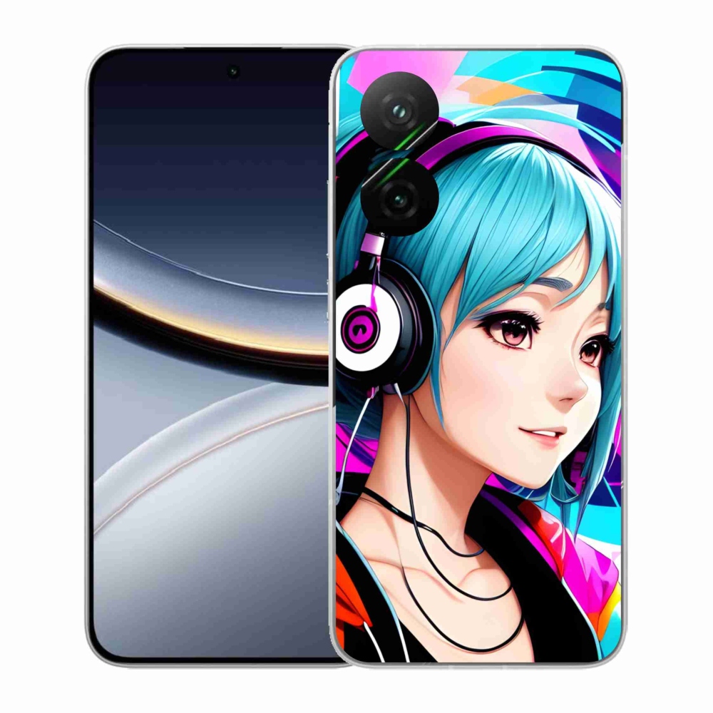 Gél borítás mmCase a Xiaomi Poco F7 5G-hez - lány fejhallgatóval