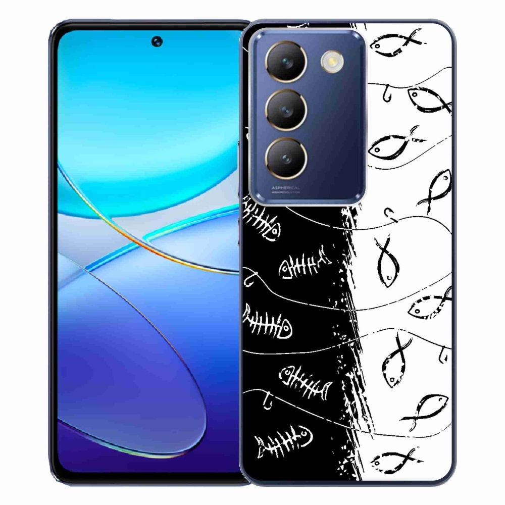 Gél borítás mmCase a Vivo V40 SE 4G/5G készülékhez - csontvázak és halak