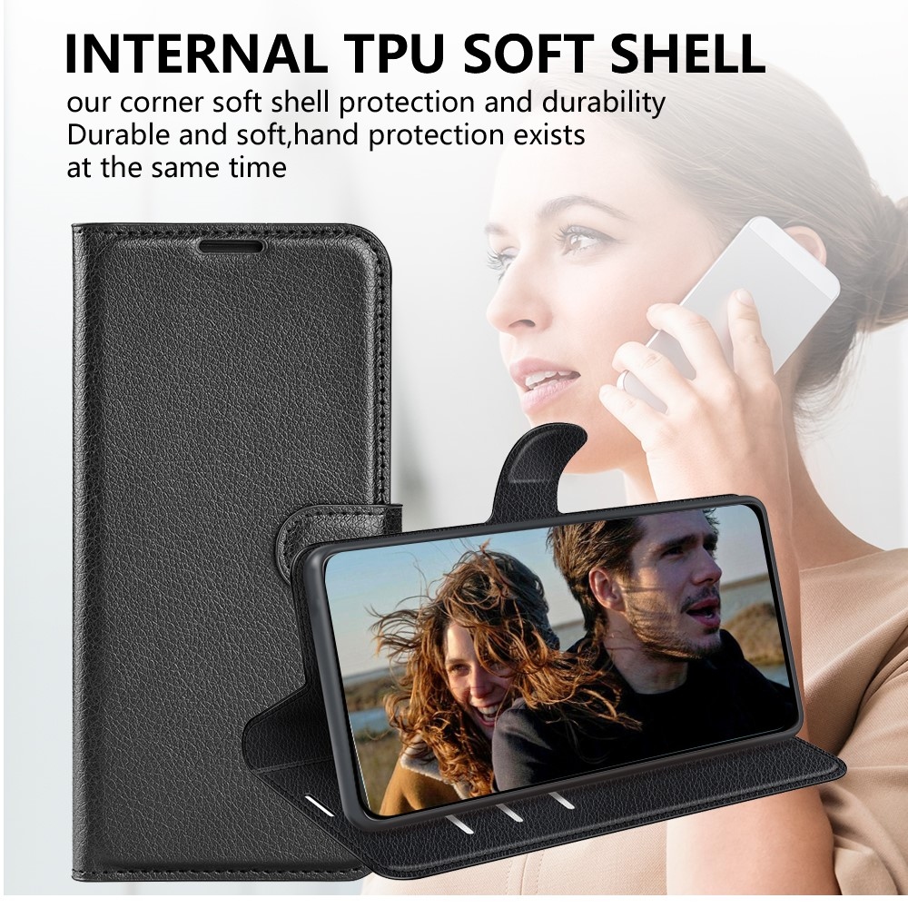 Litchi könyv tok Samsung Galaxy A06 4G - fekete