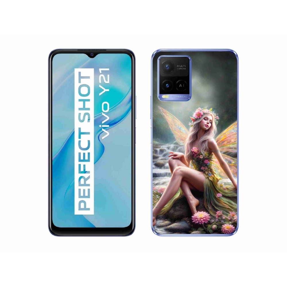 Zselés borítás mmCase a Vivo Y21/Y21s/Y33s modellhez - pillangó nő 1