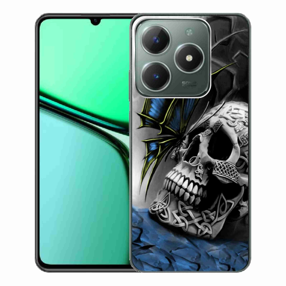 Zselés borítás mmCase a Realme C61 készülékhez - pillangó és koponya